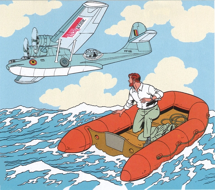 blake mortimer dessin Antoine Aubin Mortimer dans un bateau