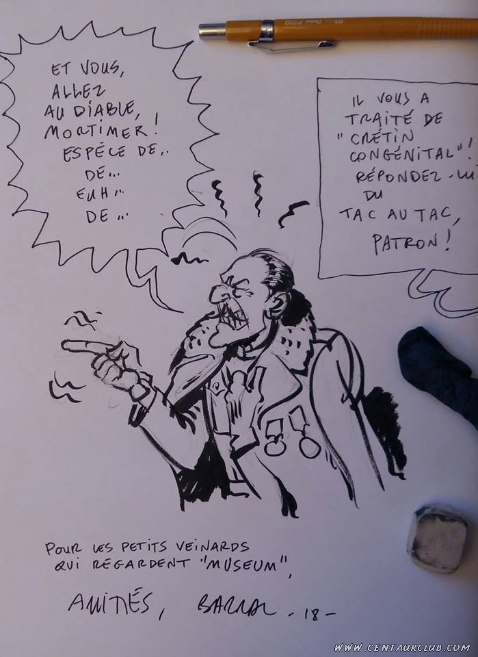 BLake et Mortimer parodie de Nicolas Barral Tac au tac museum TV dedicace philip et Francis centaurclub