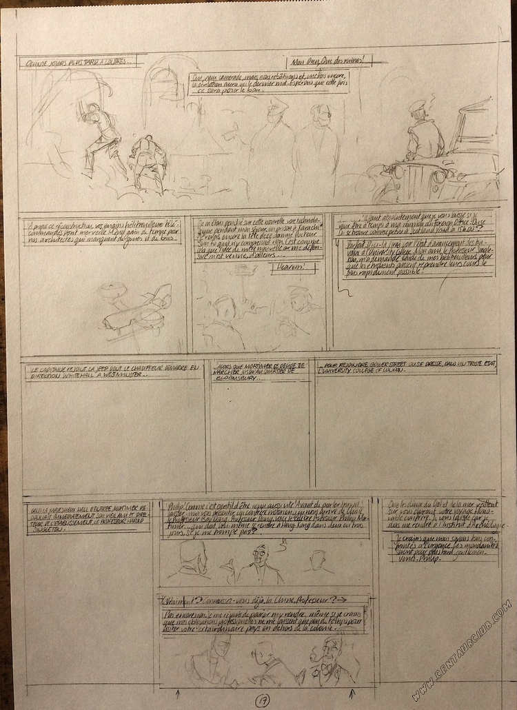 storyboard de la planche 17 de menace sur Hong-Kong la vallee des immortels centaurclub