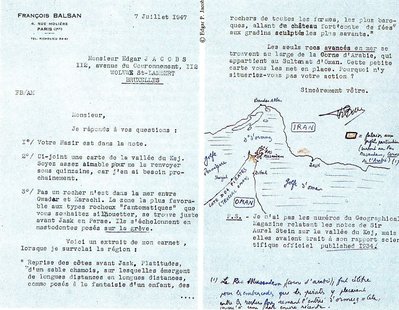 Lettre de F. Balsan à Jacobs