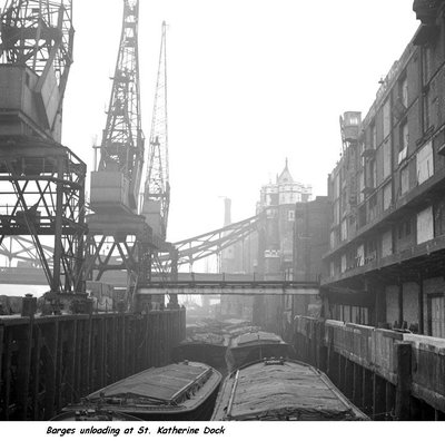 The Long Memory-Barges unloading at St. Katherine Docks.jpg