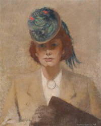 jacques-van-(jaak)-melkebeke-élégante-au-chapeau.jpg
