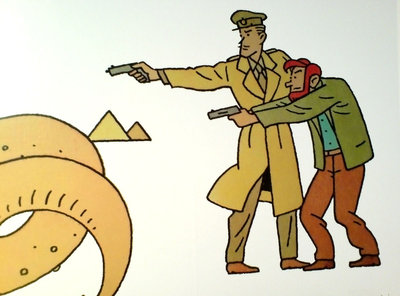 Détail de la fresque signée Joost Swarte...