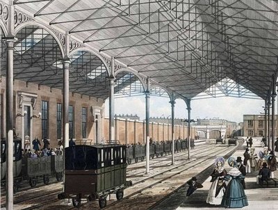 Euston Station-roof in 1837.jpg (85.94 Kio) Vu 10366 fois Verrière d'Euston Station, d'origine